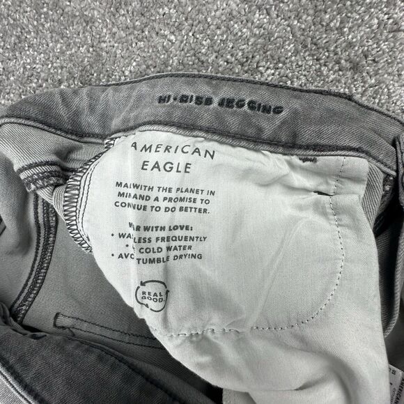 American Eagle Next Level Flex Jeans Womens 8 (32x30) Gray Distressed Flat Front - Picture 9 of 11